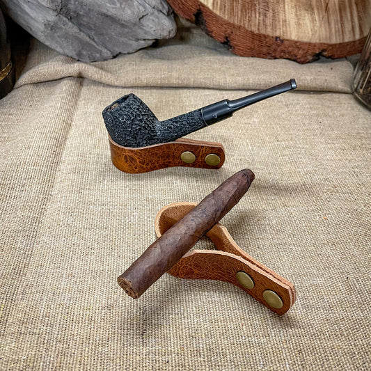 4pcs Adjustable Leather Pipe and Cigar Stand Vintage American Style