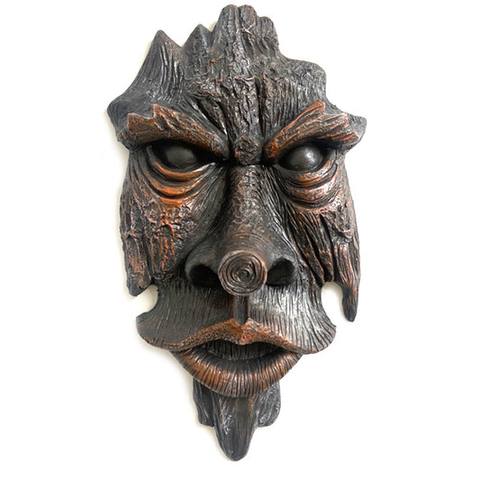 Nottingham Wood Spirit Greenman Tree Sculpture – Resin Tree Face Hanging Garden Decor